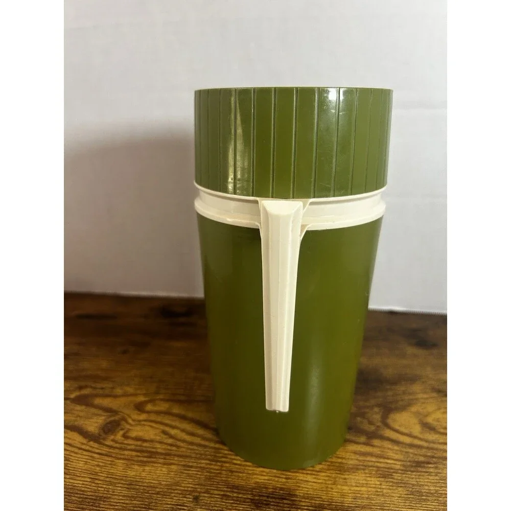 Vintage Thermos Vacuum Jar King Seeley Model 7202 Pint Avocado Green Retro USA